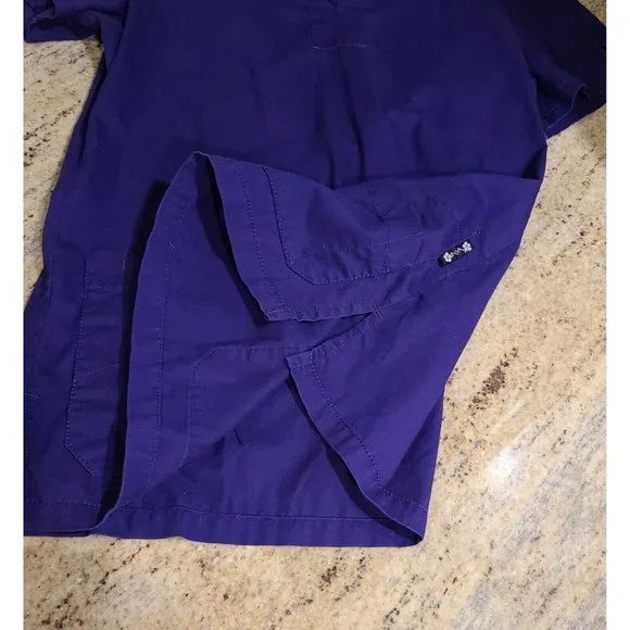Women's S Small Koi by Kathy Peterson Purple Srub Top - Picture 7 of 12